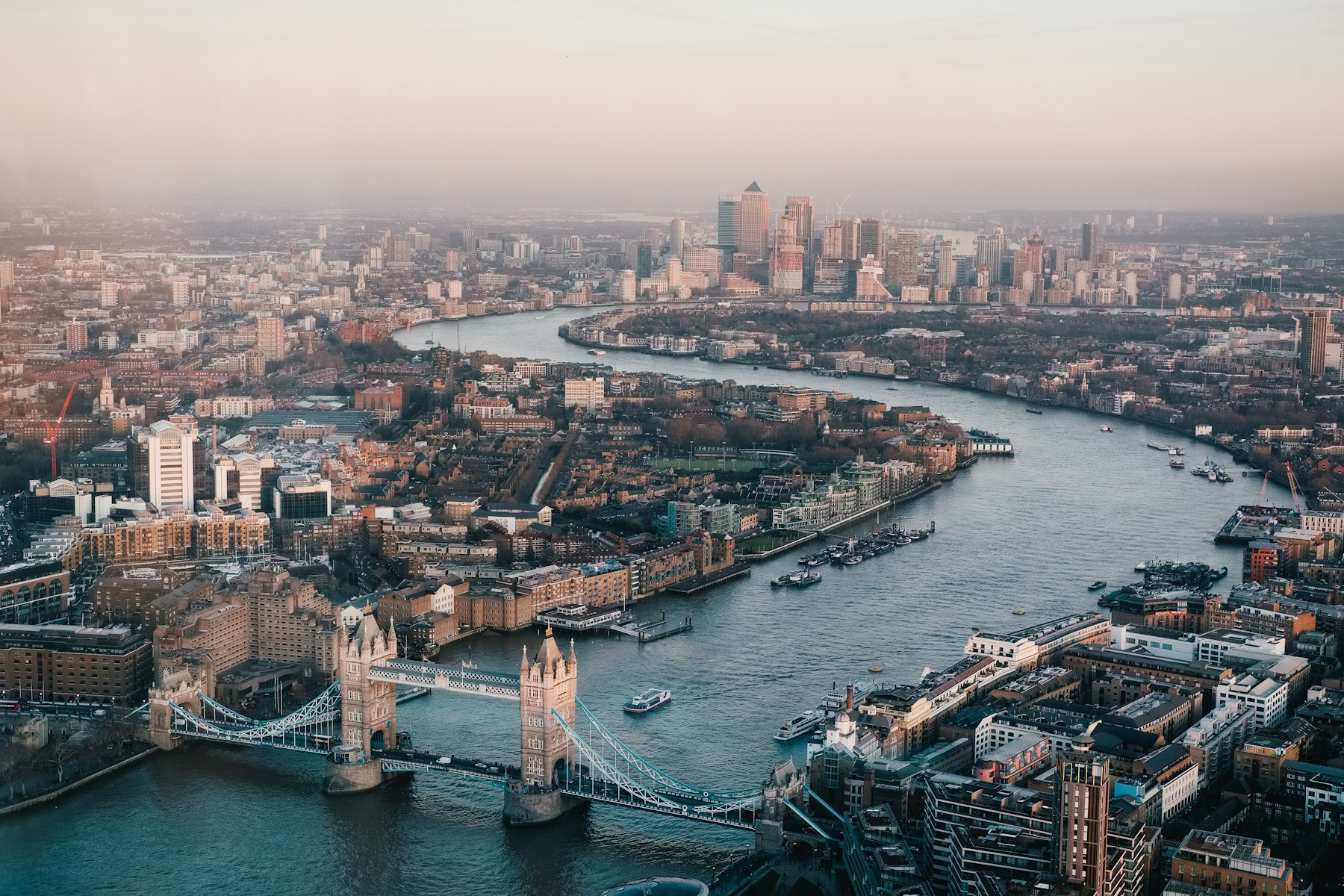 London, with Tower Bridge and the Thames